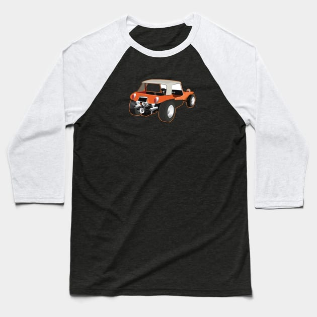 Manx Dune Buggy Back Baseball T-Shirt by PauHanaDesign
